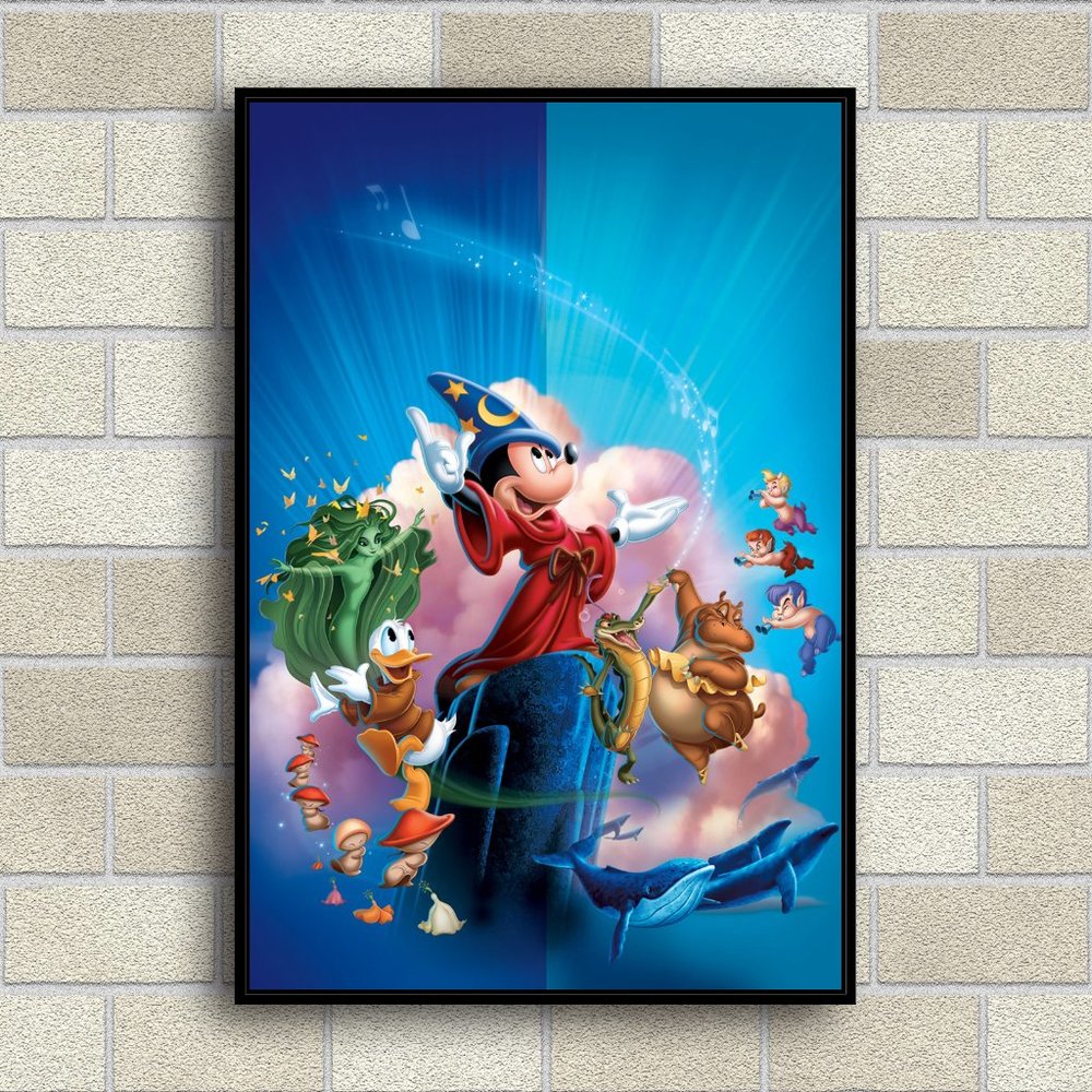 Mickey Mouse Poster Decorative Painting Canvas Wall Art(Framed)